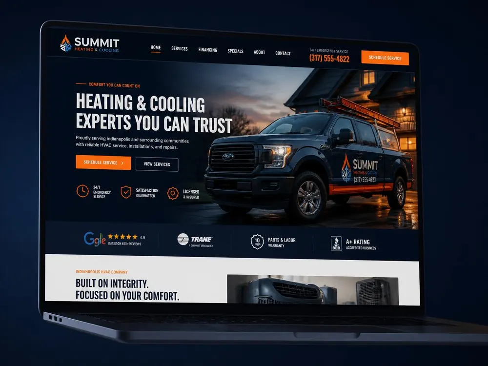 Summit Heating & Cooling — HVAC Contractor website design sample